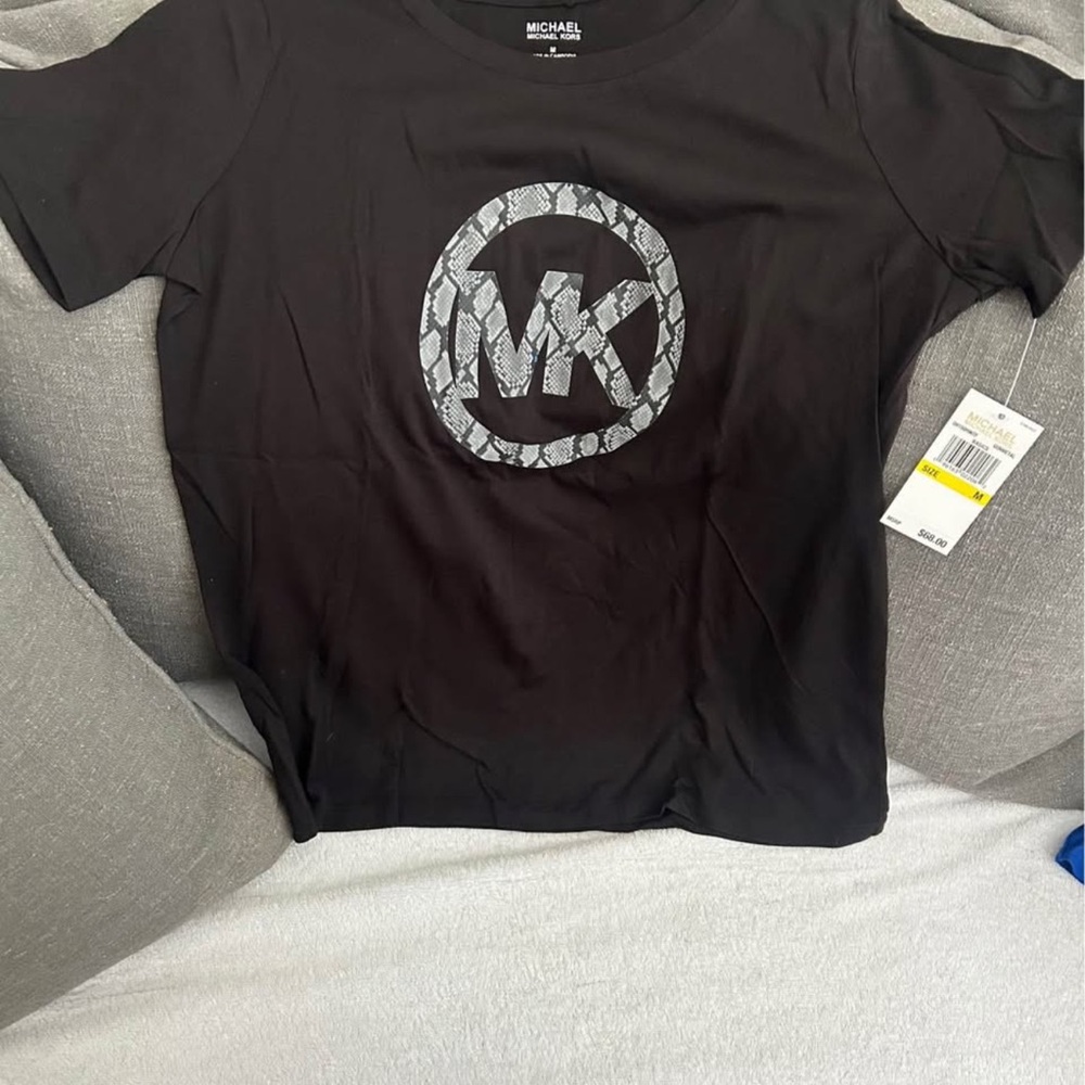 Michael Kors Black T-Shirt with Silver Logo